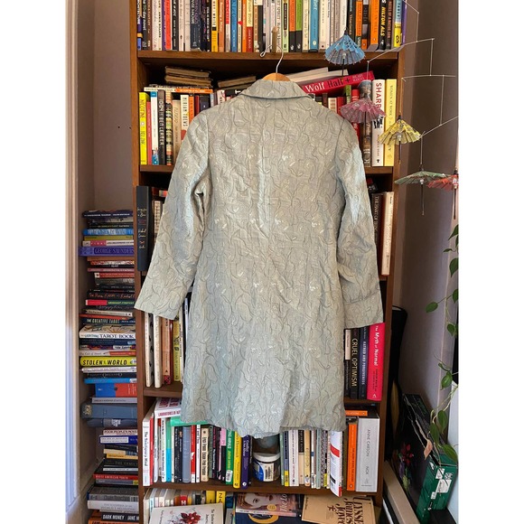 Vintage Handmade Brocade Duster Jacket, Sea/Mint Green, size S-M - Picture 3 of 11